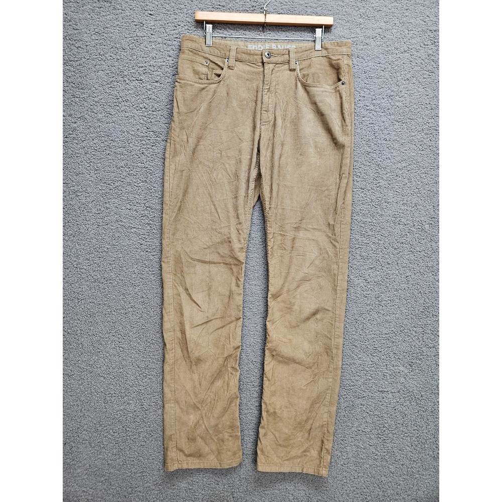Eddie Bauer Corduroy Pants 32x34 Tan Cotton Straight Fit Gorpcore Workwear Mens